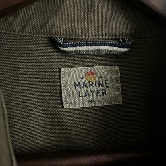 Marine Layer Gracey Embroidered Chore Coat Cotton Jacket Military Olive Green S - Picture 4 of 9